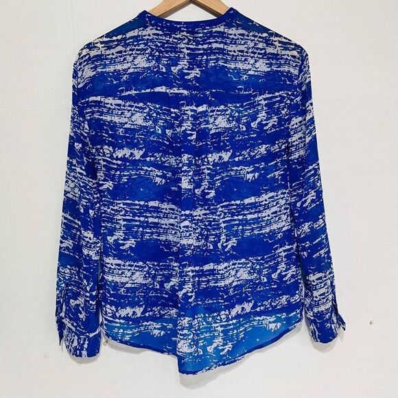 a.n.a. Petite Blue And White Tunic Top   Sz PM  EUC - Picture 2 of 6